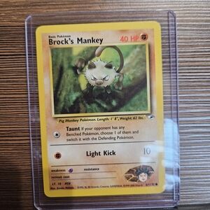 Pokemon Brock's Mankey Card